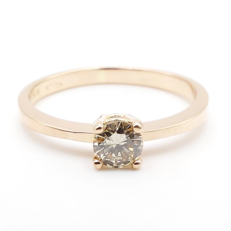 EMA488-1- anillo de oro rosa con diamante talla brillante brown